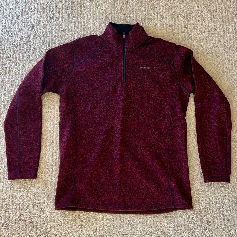 Men’s Eddie Bauer 1/4 Zip Maroon Long-sleeve - XLT
